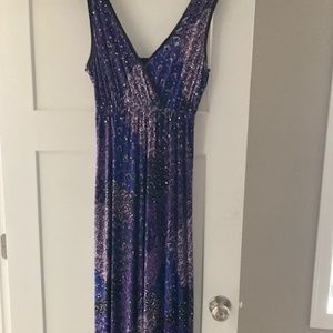 Purple sequin maxi dress